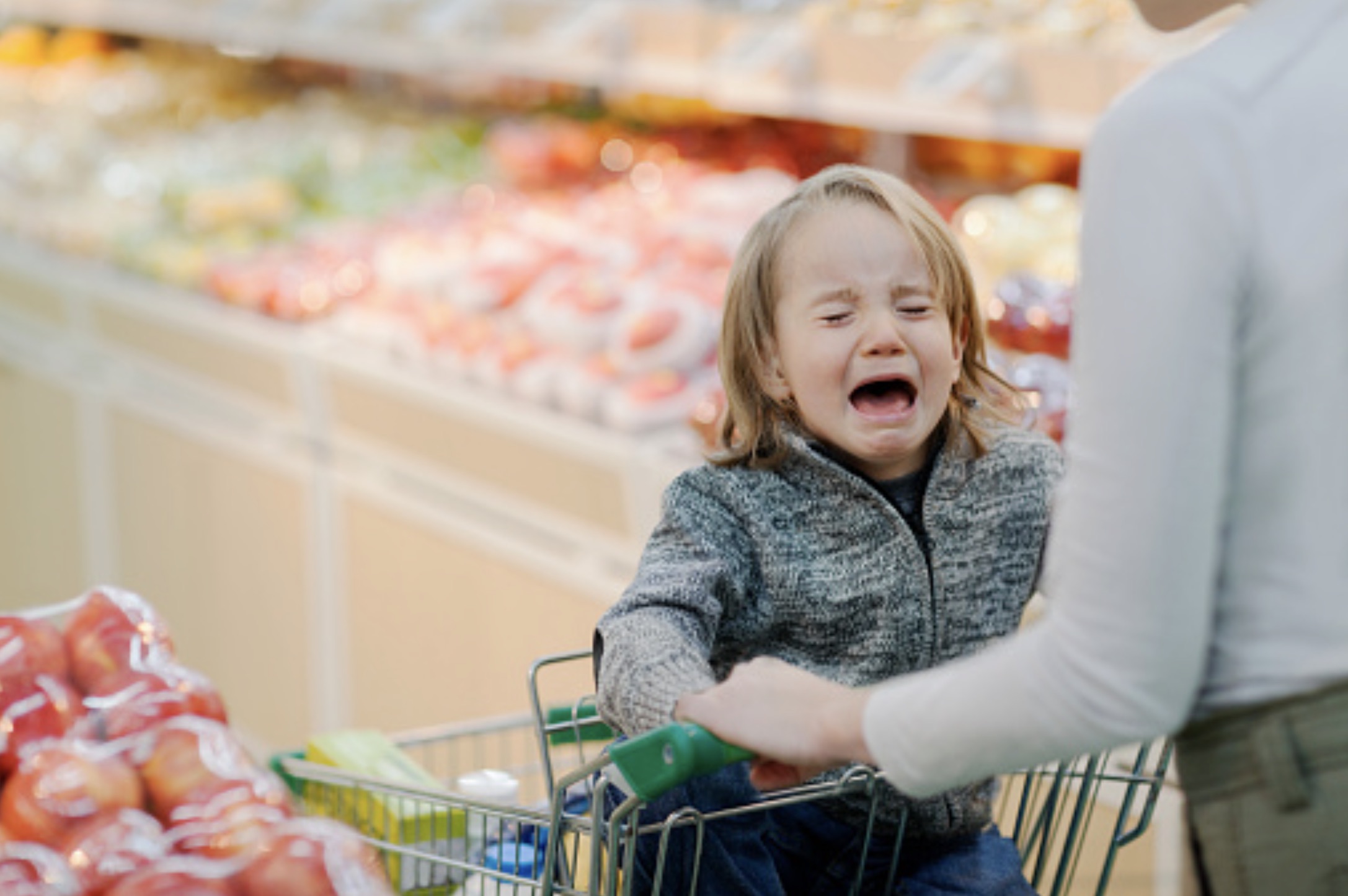 kid crying in store